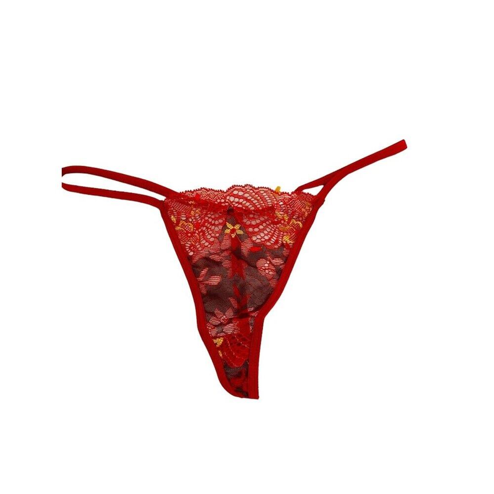 Escante Red Lace G-String Flossy Panty Womens One Size